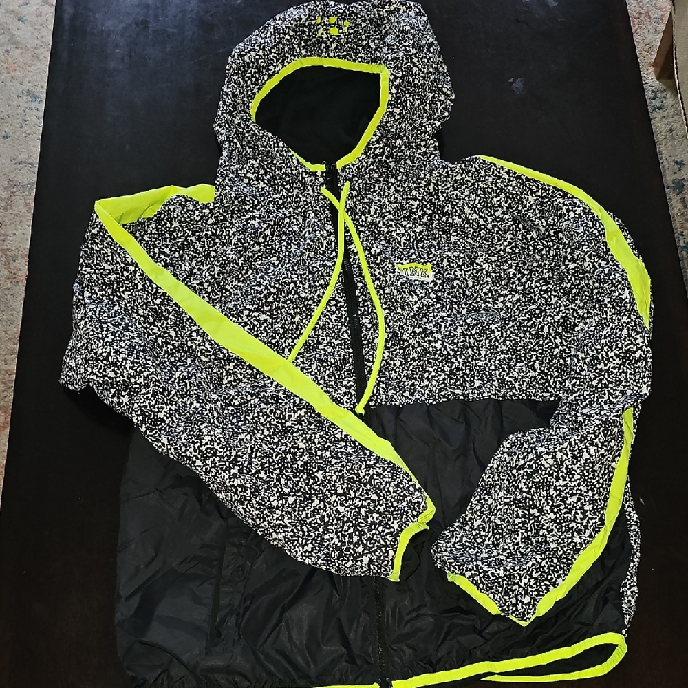 Pink By VICTORIA SECRET Speckled Black and Neon Yellow Jacket
